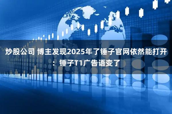 炒股公司 博主发现2025年了锤子官网依然能打开：锤子T1广告语变了