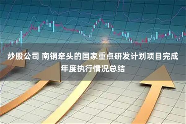 炒股公司 南钢牵头的国家重点研发计划项目完成年度执行情况总结