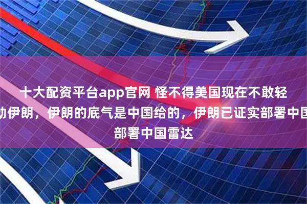 十大配资平台app官网 怪不得美国现在不敢轻举妄动伊朗，伊朗的底气是中国给的，伊朗已证实部署中国雷达